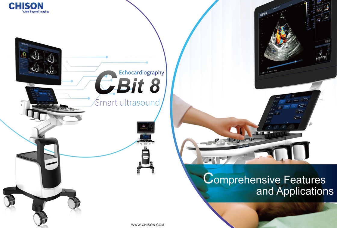 Mesin Ultrasound Doppler Chison Troli Warna Frekuensi Tinggi CBit 8