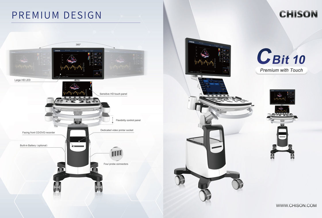 CE Menyetujui Mesin Ultrasound Chison CBit 10 dengan Monitor LED 23,8 Inci