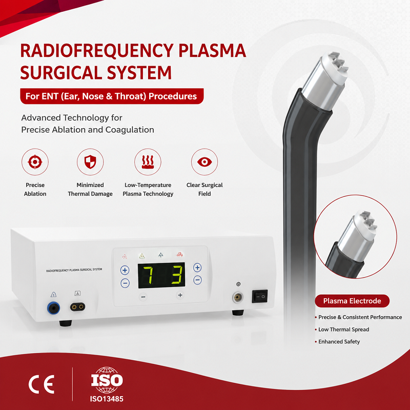 Sistem Bedah Plasma THT untuk Pengobatan Mendengkur | Generator Koblasi RF Suhu Rendah dengan Tongkat Plasma Sekali Pakai